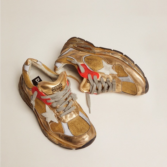 Golden Goose Shoes - NEW Ladies Gold Golden Goose Dad White Stars size 41
